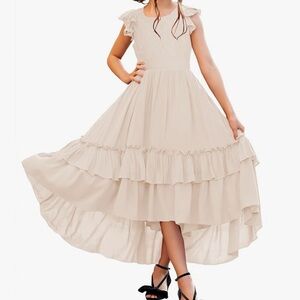 Elegant Cream Ruffle Dress